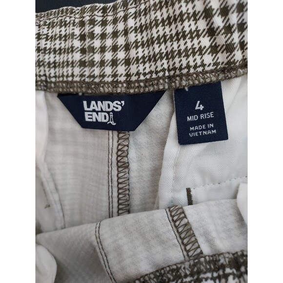 Lands End Womens Black & White Checks Slim Leg Stretch Pull On Pants Size 4 - Picture 3 of 4